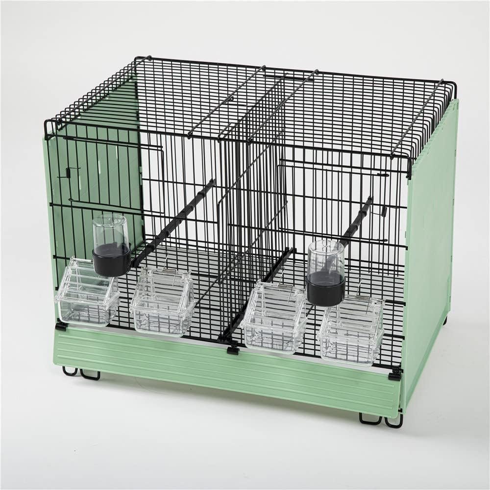 Aimayz 47-inch Double Flight Stackable Sidebord Breeding Small Bird Cage with Removable Backbord Birdcages for Canaries Lovebirds Cockatiels Finches Budgies Small Parrots Green