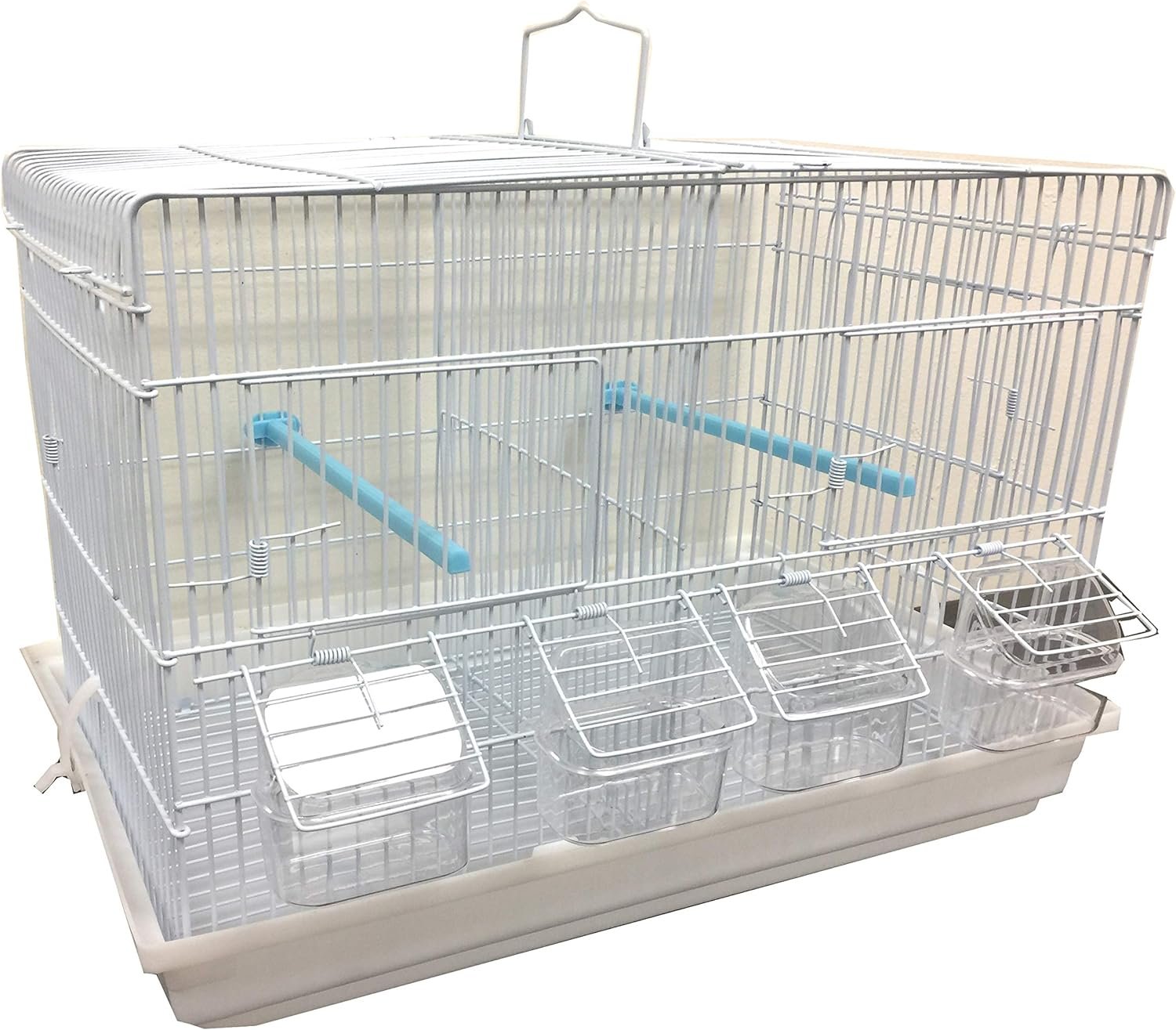 New Aviary Finches Canaries Breeder Bird Parrot Breeding Travel Vet Carrier Cage with Center Divider (One Cage)