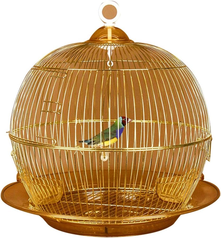 YHRJ Flight cage for Parakeets Decorative Bird Cages Home Decor,Affordable Retro Golden Bird Cage, Elegant Decoration Parrot Cage, Dove Pearl Bird Canary Cage, Luxury Package (Color : Gold a)